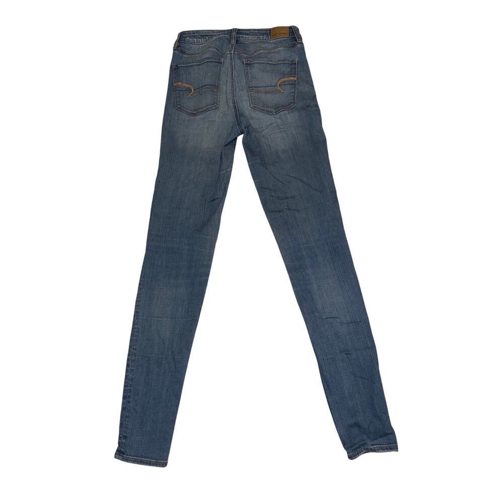 American Eagle super stretch women’s super high rise blue jean jegging - Picture 2 of 16